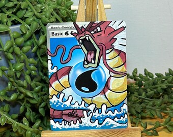 Custom painted Shiny Gyarados Energy Card