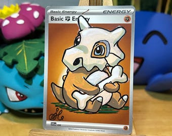 Custom painted Cubone Energy Card