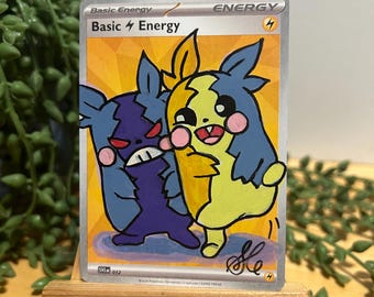 Custom painted Morpeko Energy Card