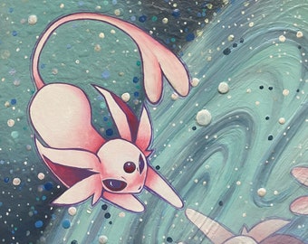 Espeon textured painting