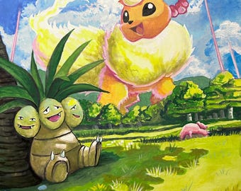 Flareon vmax painting – 12x16 Acrylic