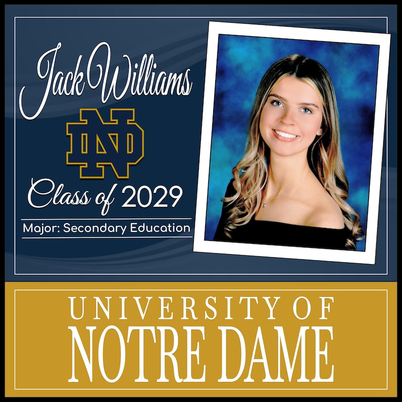 Custom Digital College Announcement Class of 2030, Custom Digital GRADUATION Announcement, University COMMITMENT, Social Media Ready image 3