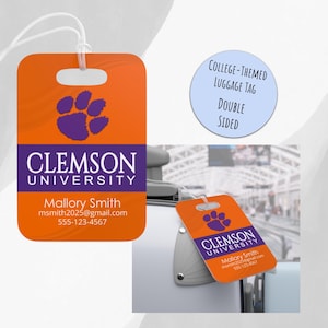 Personalized College Themed Luggage Tag, Graduation Gift, Custom Bag Tag for University Student, Bed Party, Decision Day, Acceptance Day