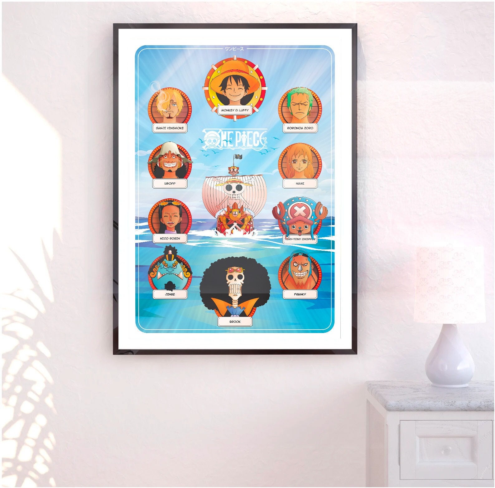 Affiche One Piece – Buggy – Format 42 X 28,5 Cm – Papier Kraft Jaune – Neuf