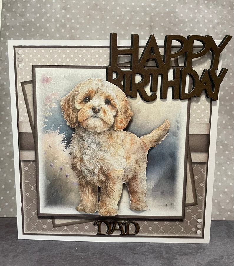 Dad Cavapoo Birthday Card. Birthday Cards Dog Birthday Cards Etsy
