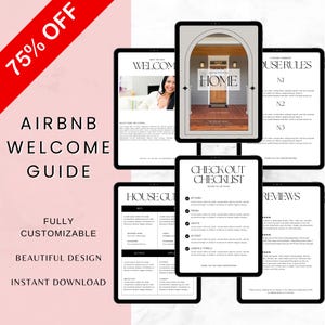 Fully Customizable Airbnb Welcome Book | Editable Guest Guide for Short-Term Rentals | Vacation Rental Host Packet | Canva Template