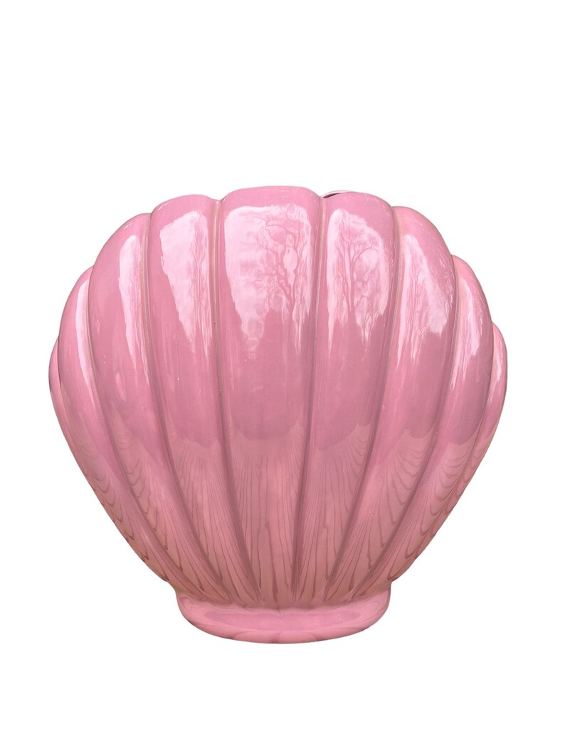 Art Déco Vase Vintage Pastel Pink Sea Shell Vase 80s Deco Etsy