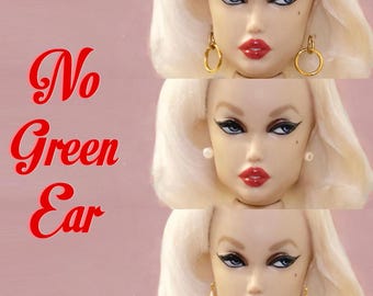 Vintage modepop GEEN groene plastic ooroorbellen