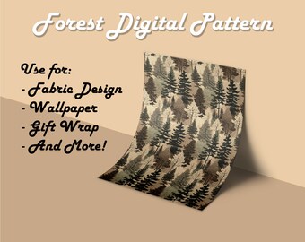 Forest Digital Pattern, Commercial Use, Digital Paper, Seamless Patterns, Printable Scrapbook, Digital Download