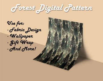 Forest Digital Pattern, Commercial Use, Digital Paper, Seamless Patterns, Printable Scrapbook, Digital Download