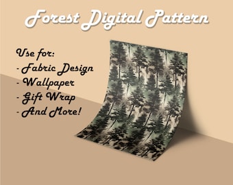 Forest Digital Pattern, Commercial Use, Digital Paper, Seamless Patterns, Printable Scrapbook, Digital Download