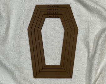 Coffin Shaped Stained Glass Layout Frame, Stained Glass Jig, Stained Glass Form, Stained Glass Pattern, Stained Glass Supply