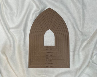 Pointed Arch Shaped Stained Glass Layout Frame, Stained Glass Jig, Cathedral Stained Glass Form, Stained Glass Pattern, Stained Glass Supply