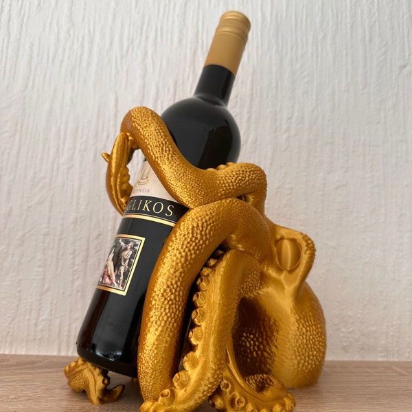 Weinflaschenhalter | Flaschenhalter | Oktopus | Krake | Tintenfisch | 3D Druck | echter Blickfang