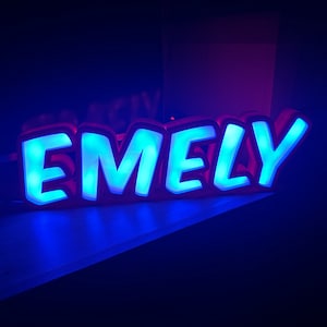 Lámpara de nombre individual LED con letras personalizadas, placa de nombre, decoración para bodas, cumpleaños, habitación de niños, decoración de pared, decoración del hogar