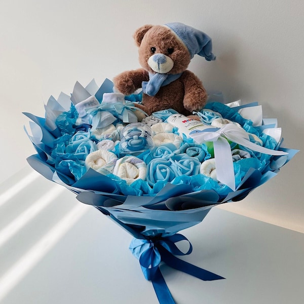 Baby Strauß / Baby Geschenk / newborn / Geburt / Babystrauß / Windeltorte / Baby shower / Genderparty / Taufe