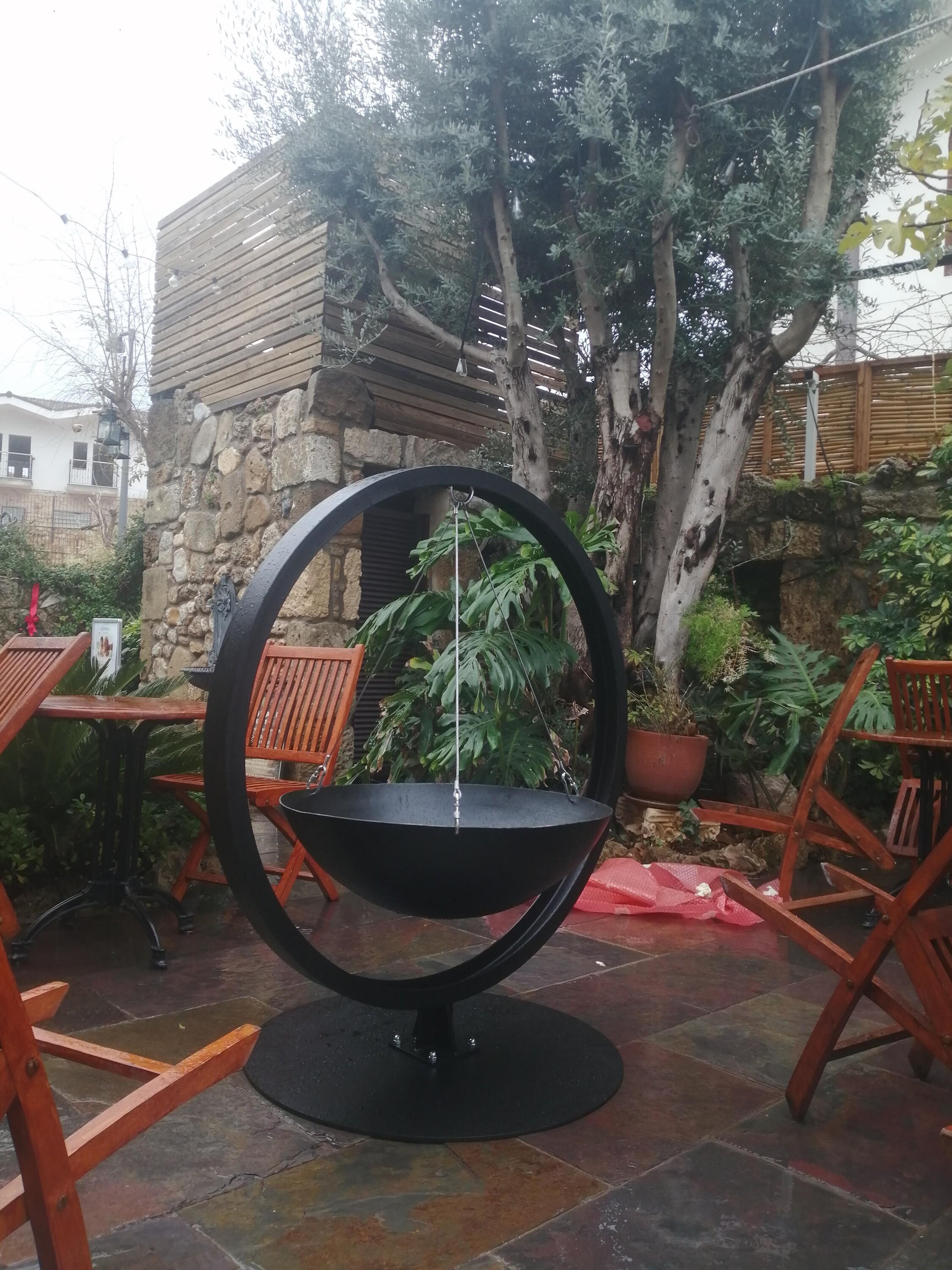 Circle Firepit Outdoor Firepit Garden Fireplace Modern Fire - Etsy