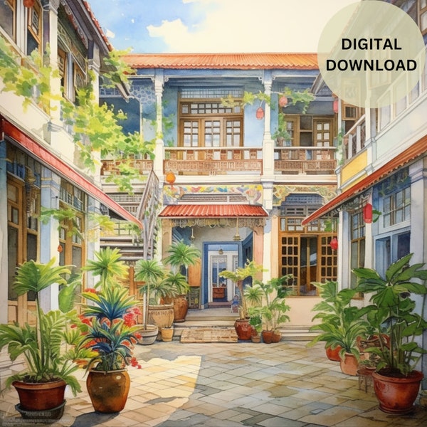 Whispering Gardens: A Peranakan Delight - printable wall art