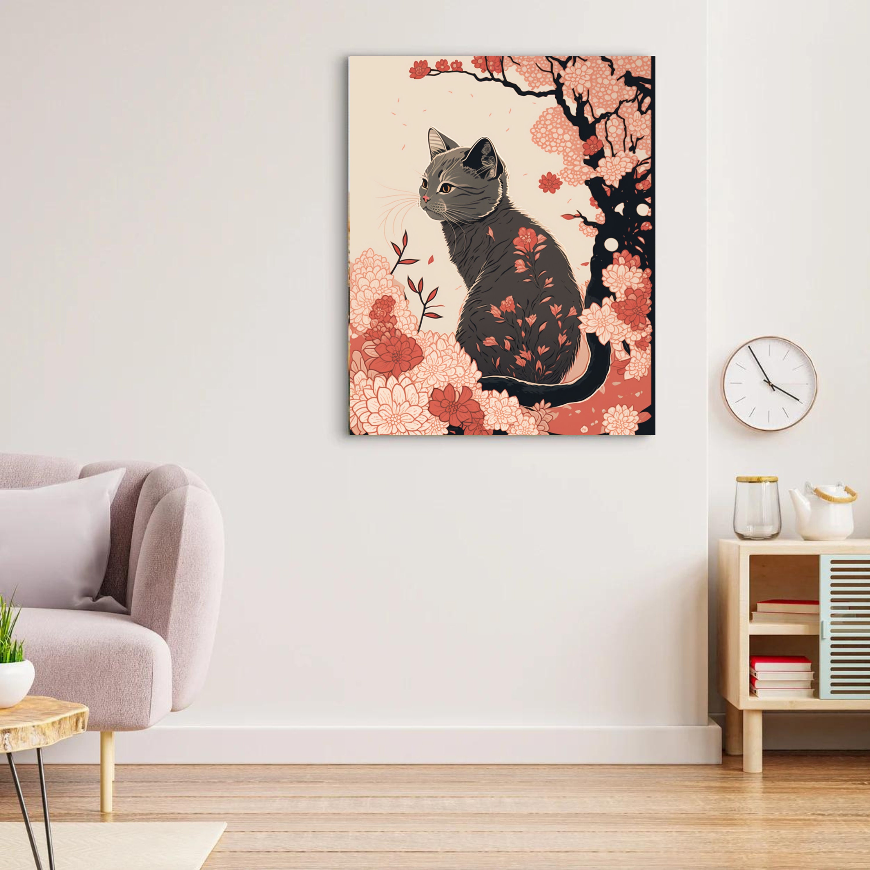 Cute Cat Wall Art, Ukiyo-e Style Art, Japanese Vintage Wall Decor ...