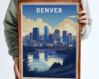 PRINTABLE Denver Colorado Wall art, Ski, Affiche de voyage, TÉLÉCHARGEMENT NUMÉRIQUE, Travel America, Art instantané, haute définition, 300+ pi