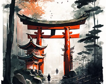 Famous Japanese Places, Japanese Wall Art, Japanese Poster, Japanese Decor, Gallary Wall Art, Japanese Art Print, Asian Printable Wall Art