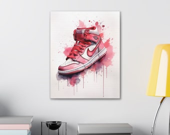 AIR JORDAN ART, Jordan Shoe Hype Sneaker, Canvas Print Air Jordan Sneaker Wall Art, Gift For Boyfriend, Pop Art Canvas, hypebeast wall art