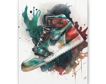 AIR JORDAN ART, Jordan Shoe Hype Sneaker, Canvas Print Air Jordan Sneaker Wall Art, Gift For Boyfriend, Pop Art Canvas,  Trendy Wall Art
