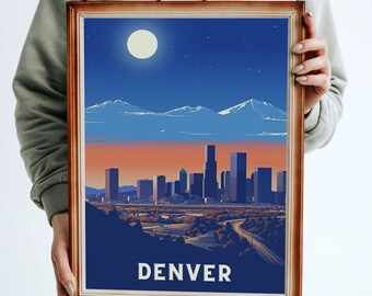 PRINTABLE Denver Colorado Wall art, Ski, Affiche de voyage, TÉLÉCHARGEMENT NUMÉRIQUE, Travel America, Art instantané, haute définition, 300+ pi