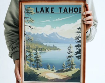 PRINTABLE Lake Tahoe, national mall, Travel Poster, DIGITAL DOWNLOAD, Travel America, Instant art, high definition, 300+ pi