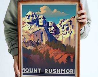 IMPRIMABLE Mount Rushmore, voyage, Affiche de voyage, TÉLÉCHARGEMENT NUMÉRIQUE, Travel America, Art instantané, haute définition, 300+ pi