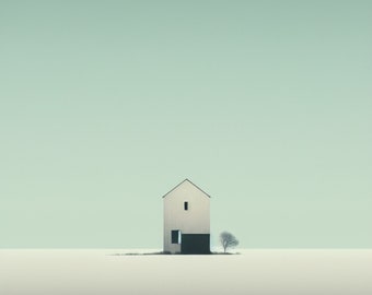 Paysage minimaliste, Art mural Nature, Art mural montagne, Paysages minimalistes, Téléchargement numérique, Art mural minimaliste, Minimaliste