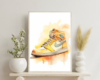 AIR JORDAN ART, Jordan Shoe Hype Sneaker, Canvas Print Air Jordan Sneaker Wall Art, Gift For Boyfriend, Pop Art Canvas, hypebeast wall art