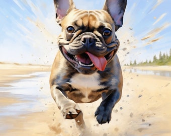 Art mural bouledogue français, cadeaux mignons pour les amoureux des chiens, décoration murale chien, cadeaux mignons pour les amoureux des animaux, art mural animal, art mural bouledogue français