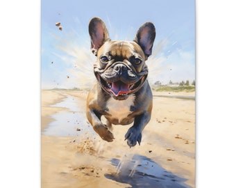 Art mural bouledogue français, cadeaux mignons pour les amoureux des chiens, décoration murale chien, cadeaux mignons pour les amoureux des animaux, art mural animal, art mural bouledogue français