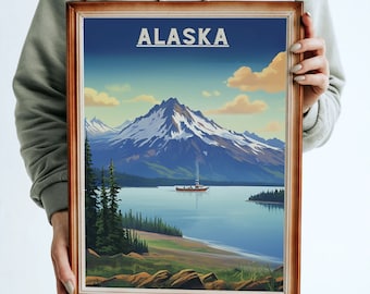 IMPRIMABLE Alaska, voyage, Affiche de voyage, TÉLÉCHARGEMENT NUMÉRIQUE, Travel America, Art instantané, haute définition, 300+ pi