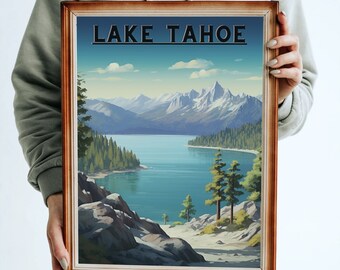 PRINTABLE Lake Tahoe, national mall, Travel Poster, DIGITAL DOWNLOAD, Travel America, Instant art, haute définition, 300+ pi