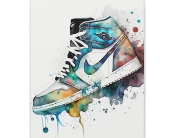 AIR JORDAN ART, Jordan Shoe Hype Sneaker, Canvas Print Air Jordan Sneaker Wall Art, Gift For Boyfriend, Pop Art Canvas