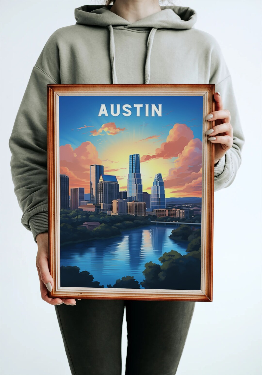 PRINTABLE Austin Texas Wall Art, Texas, Austin Texas, Travel Poster