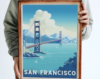 PRINTABLE San Francisco, Wall art, Golden Gate, Travel Poster, DIGITAL DOWNLOAD, Travel America, Instant art, high definition, 300+ pi