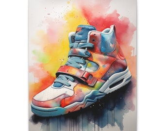 AIR JORDAN ART, Jordan Shoe Hype Sneaker, Canvas Print Air Jordan Sneaker Wall Art, Gift For Boyfriend, Pop Art Canvas,  Trendy Wall art