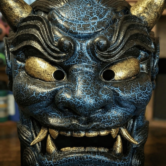Red and Blue Oni Mask Set, Japanese Wall Decor - Etsy