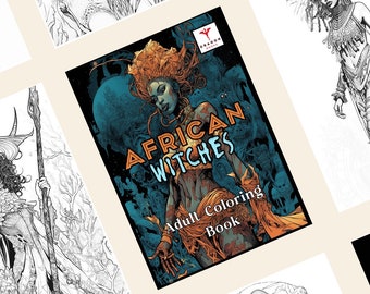 African Witches - Adult Colouring Book - Digital Copy
