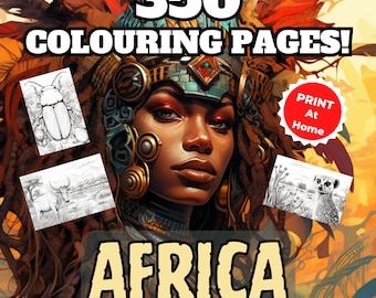 Mais de 350 desenhos para colorir de animais africanos - Pacote gigante (Download digital)