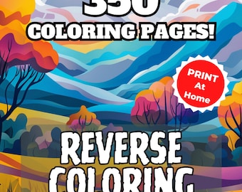 350 Páginas para Colorir Invertidas – Pacote Completo para Crianças e Adultos (Download Digital)