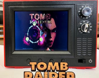 Mini Tela / TV Retro e Reprodutor de Vídeo - Coleção Tomb Raider
