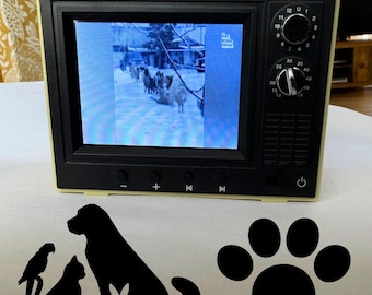 Mini tela personalizada para homenagem ao seu animal de estimação – lembrança em vídeo personalizada.