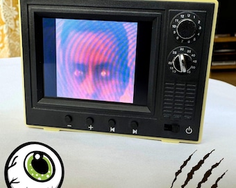 Coleção Mini Screen Cursed Horror / TV retrô e reprodutor de vídeo Oddity, presente para colecionadores