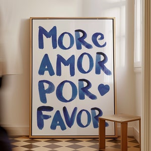 Maximalist Poster - More Amor Por Favor wall art - Modern Colorful Eclectic Pink Wall Art instant download - Love Quote - Printable Art