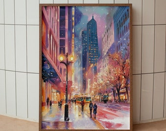 New York Art Print, NYC Poster,NYC Christmas,America Art Print, New York Poster, New York Gift, New York Decor, Travel Poster, Housewarming