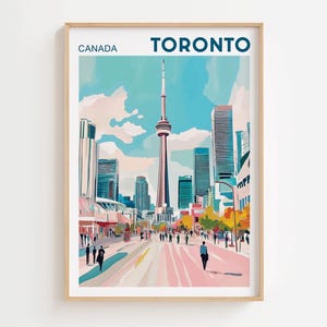 Toronto Canada Travel Print Watercolor Painting Canada Art Toronto Print Printable Art Canada Art Print Toronto Cityscape Housewarming Gift
